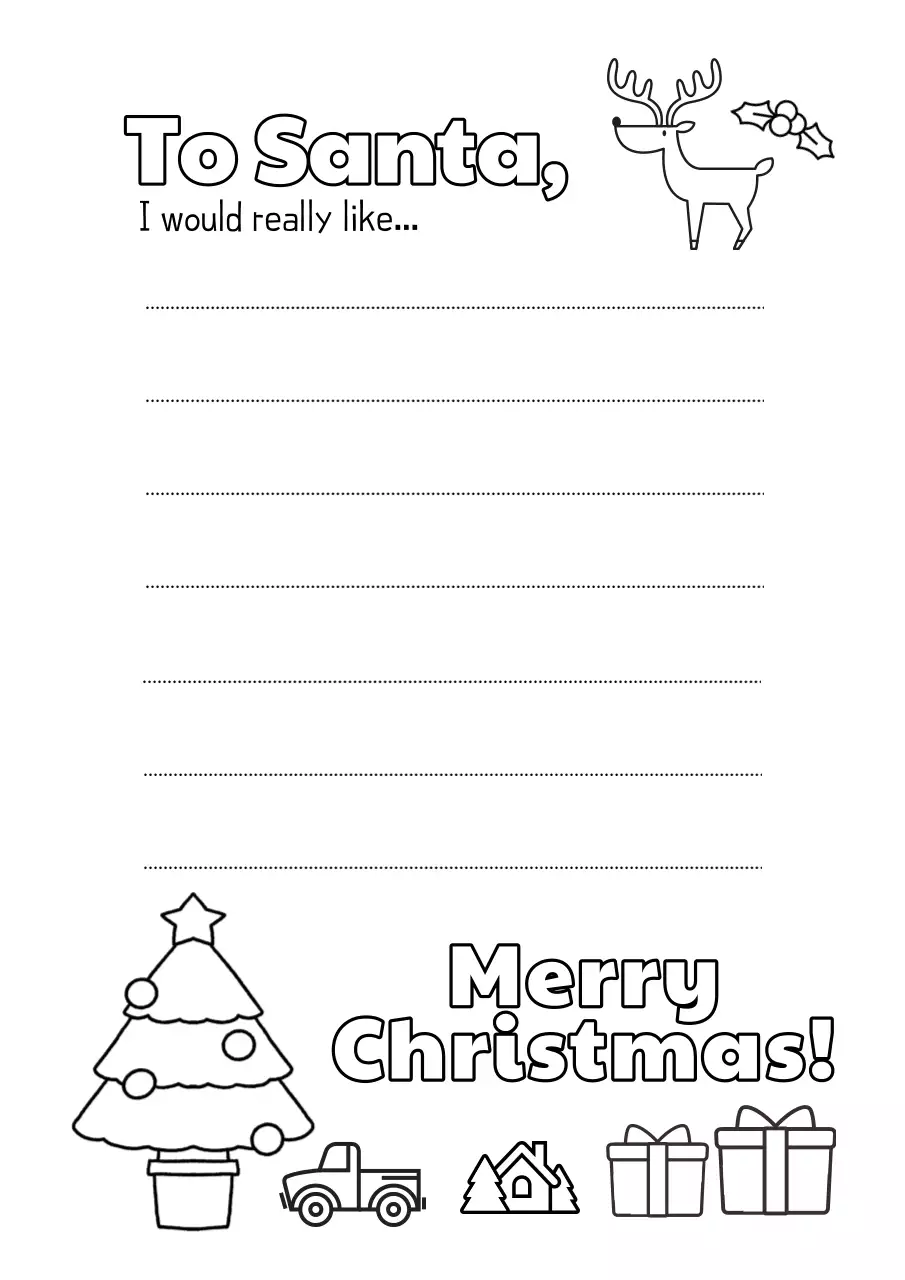 Poster chữ Giáng sinh đơn giản màu đen