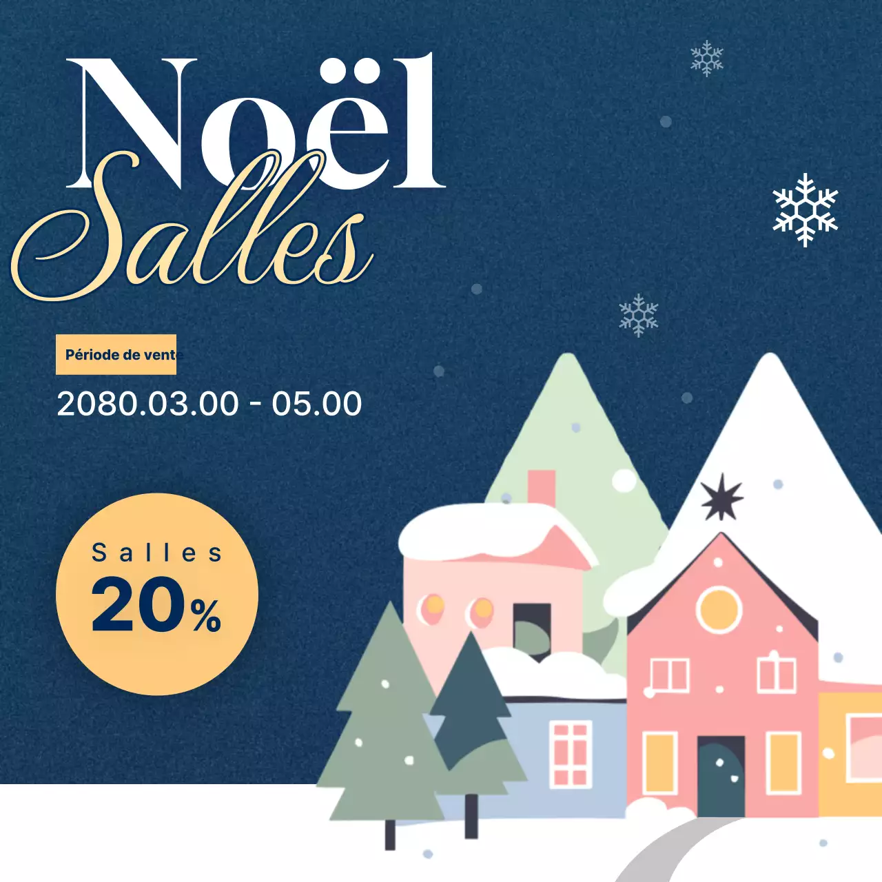 Événement de Noël moderne bleu