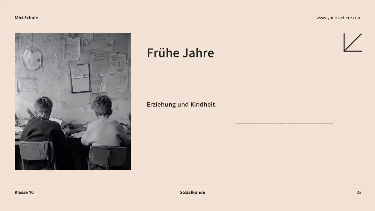 Beige und Schwarz Moderne Biographie Klasse Material Einführung Präsentation