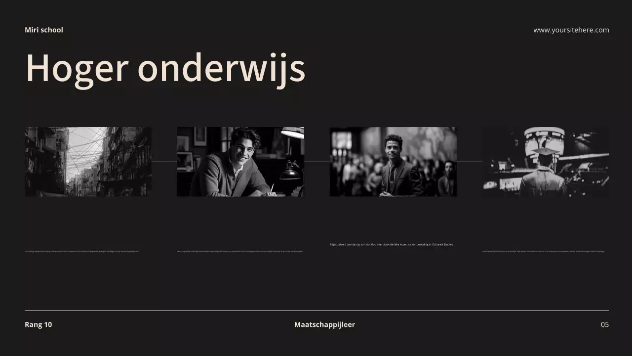 Beige en zwart Moderne biografie Lesmateriaal Introductie Presentatie