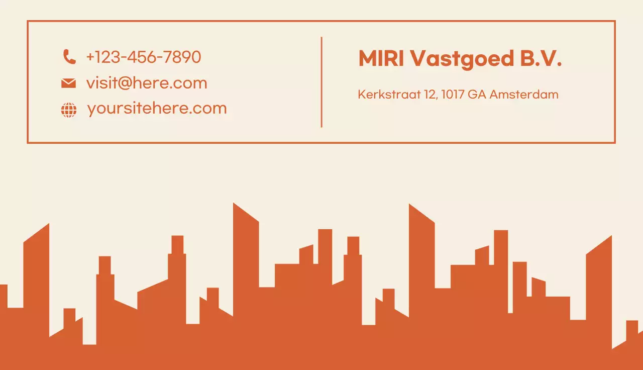 oranje moderne vastgoedkaart