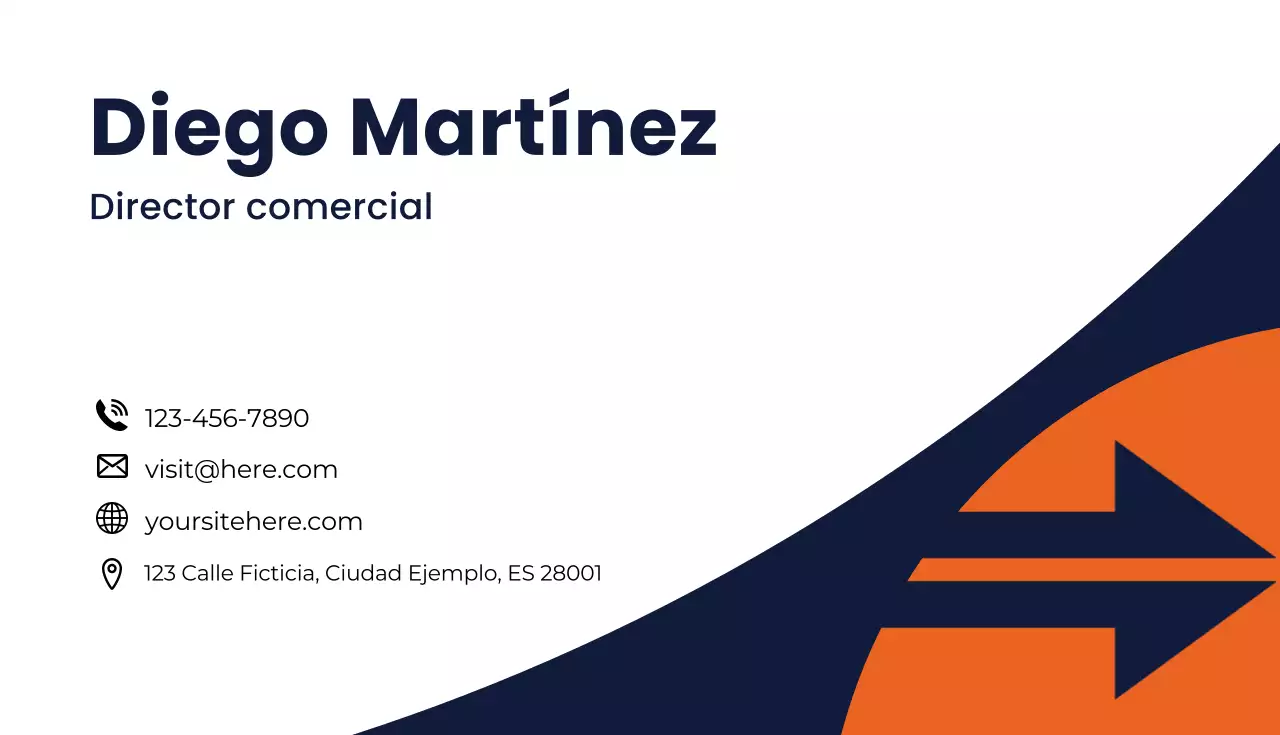 Tarjeta de visita moderna naranja