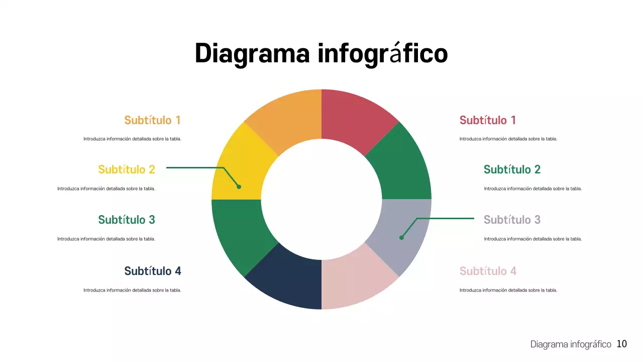 arco iris moderna plantilla de presentación infográfica