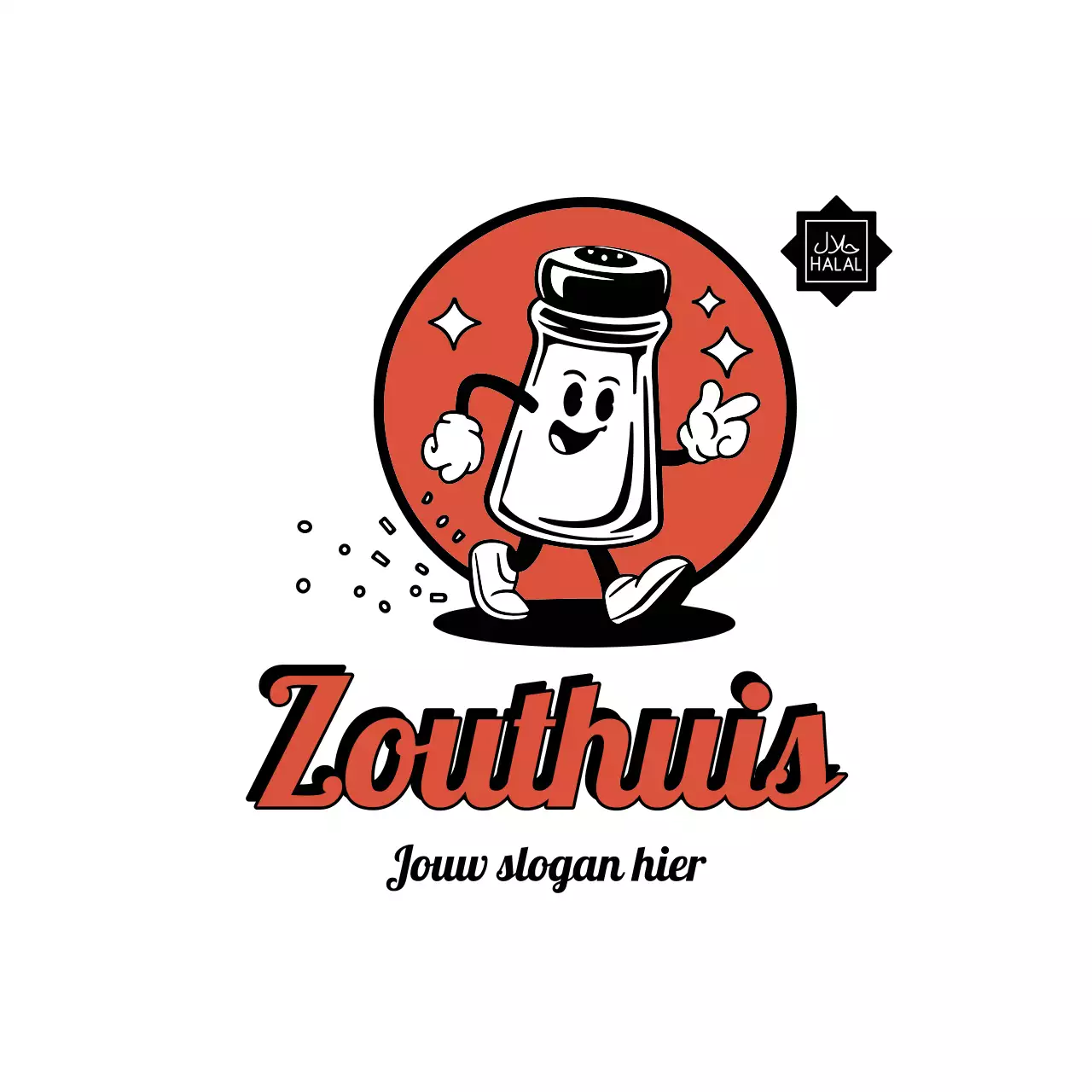 rood retro levensmiddelenlogo