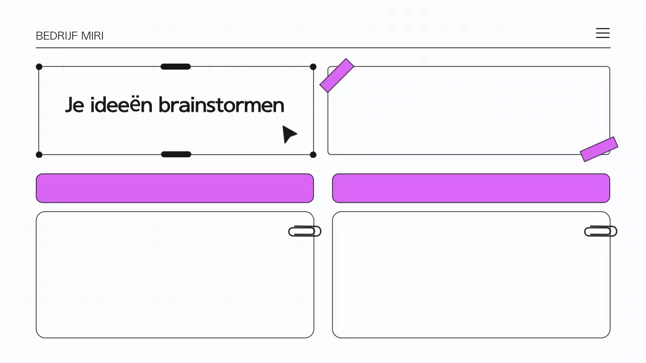 Paars en wit brainstormen infografische presentatie