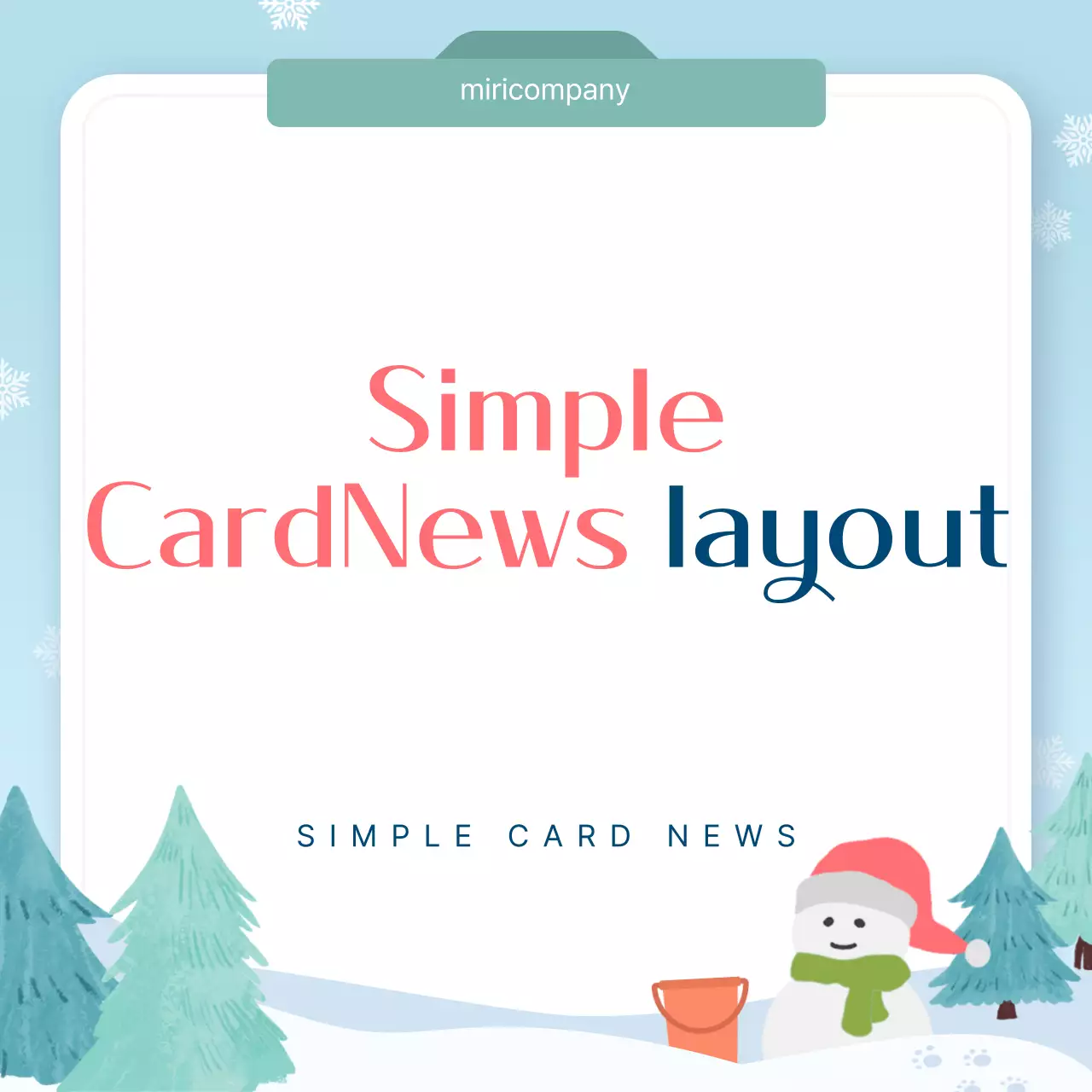 Planejador de layout de inverno simples azul Instagram Carousel