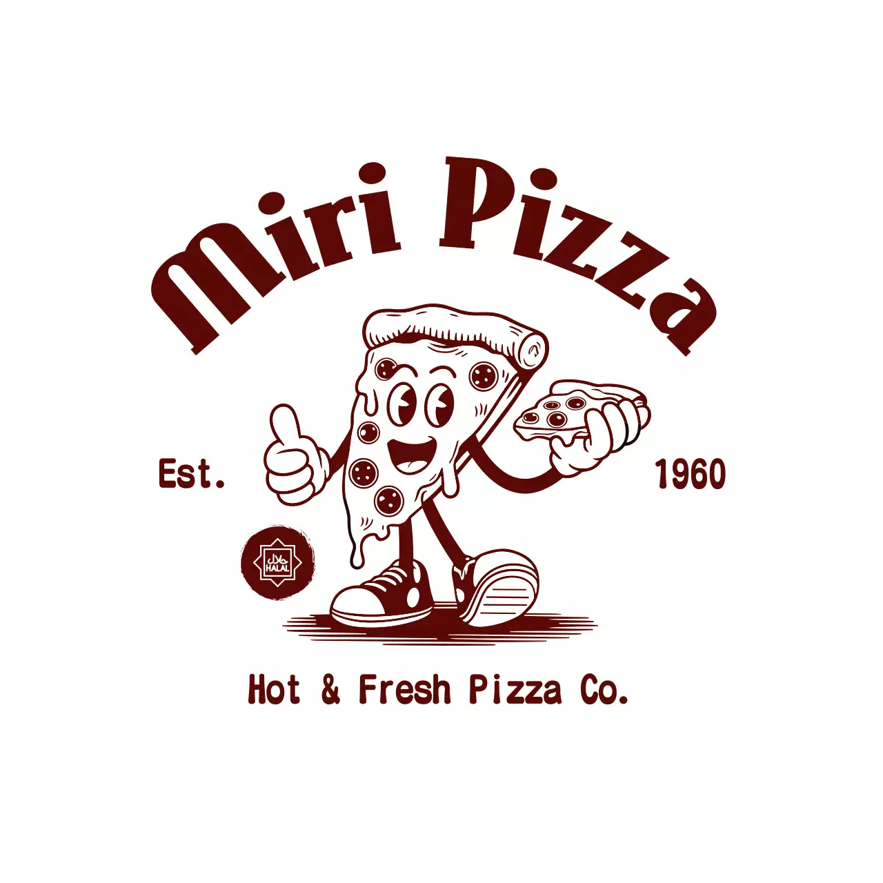 brown retro pizza advertisement