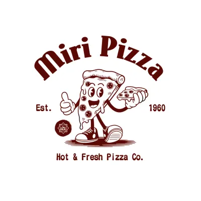 brown retro pizza advertisement