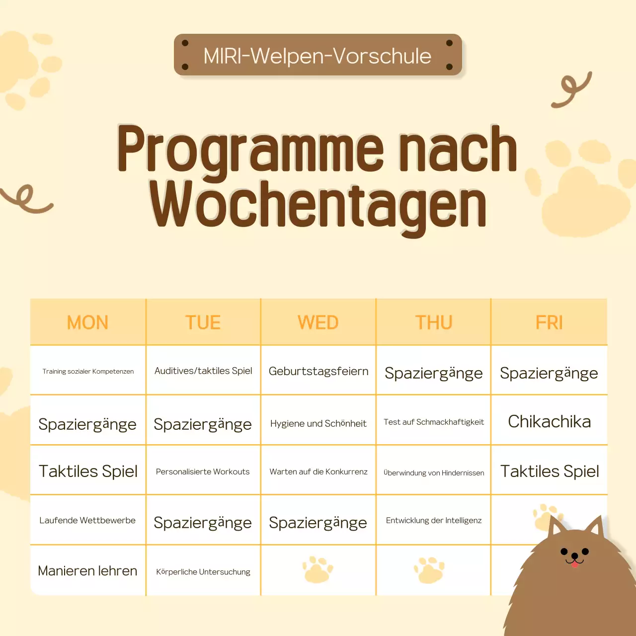 Förderung des gelben Kuscheltierkindergartens