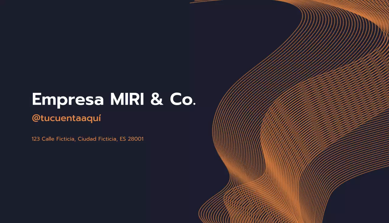 tarjeta de visita moderna naranja