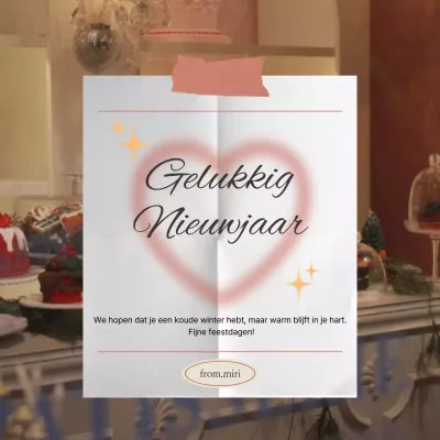 Beige Vintage nieuwjaarsfeest