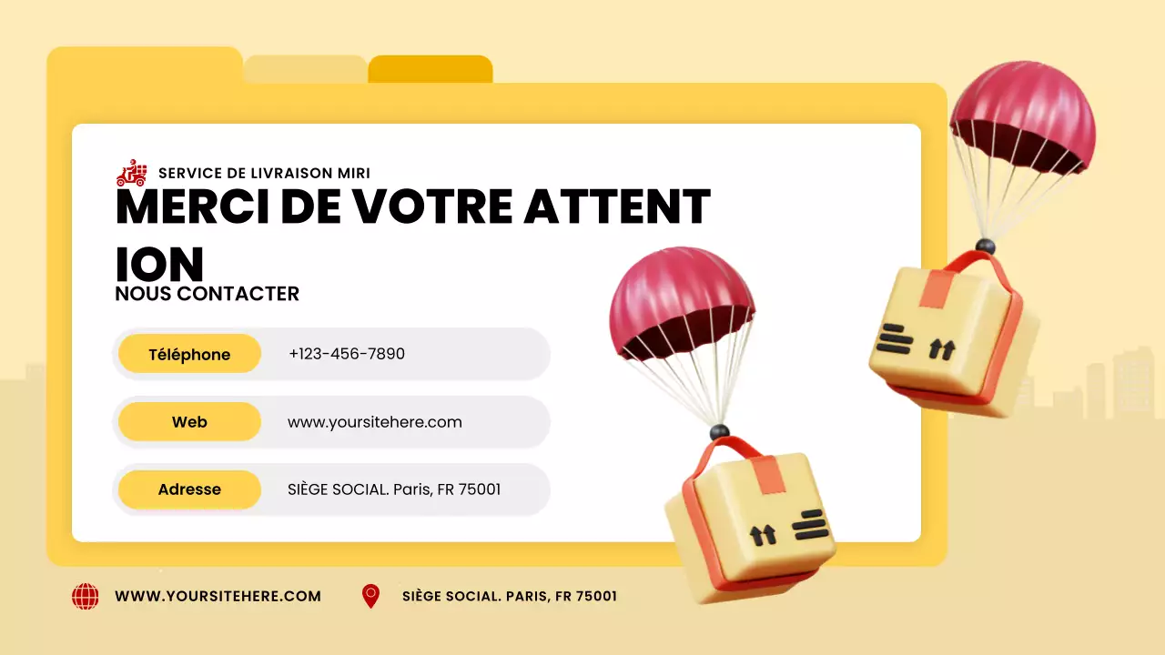 annonce de livraison moderne jaune