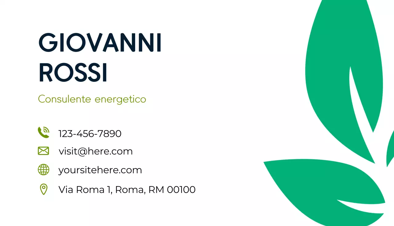 biglietto da visita verde moderno