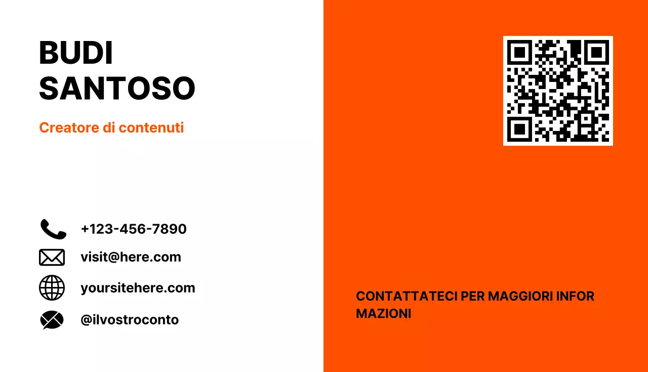 Biglietto da visita moderno arancione