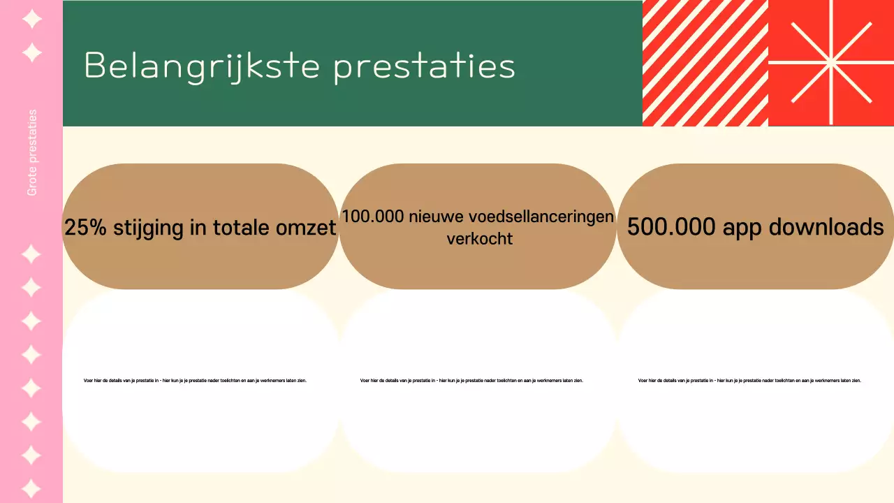 Een schattige roze eindejaarspresentatie voor het bedrijf