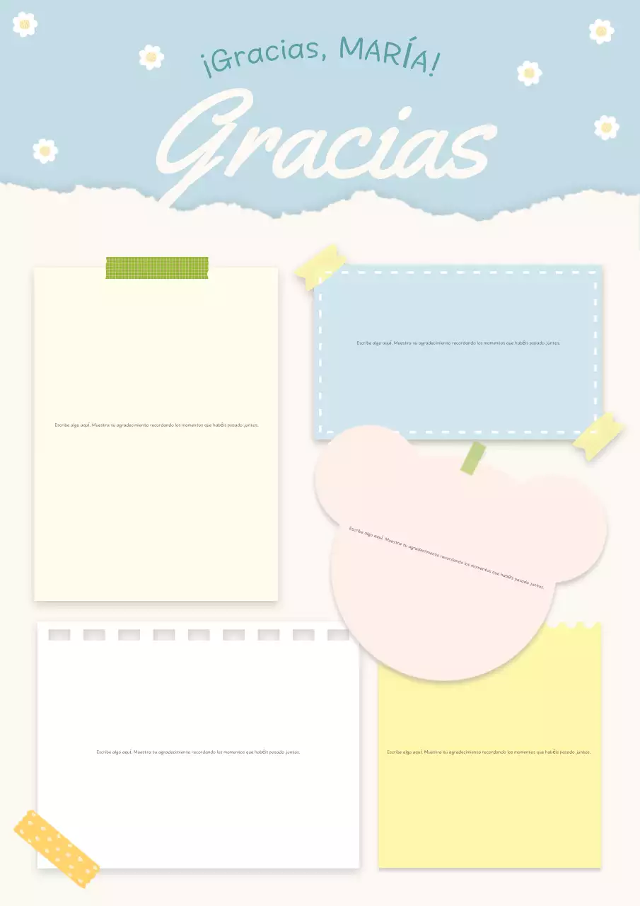 Bonito papel de agradecimiento en azul claro