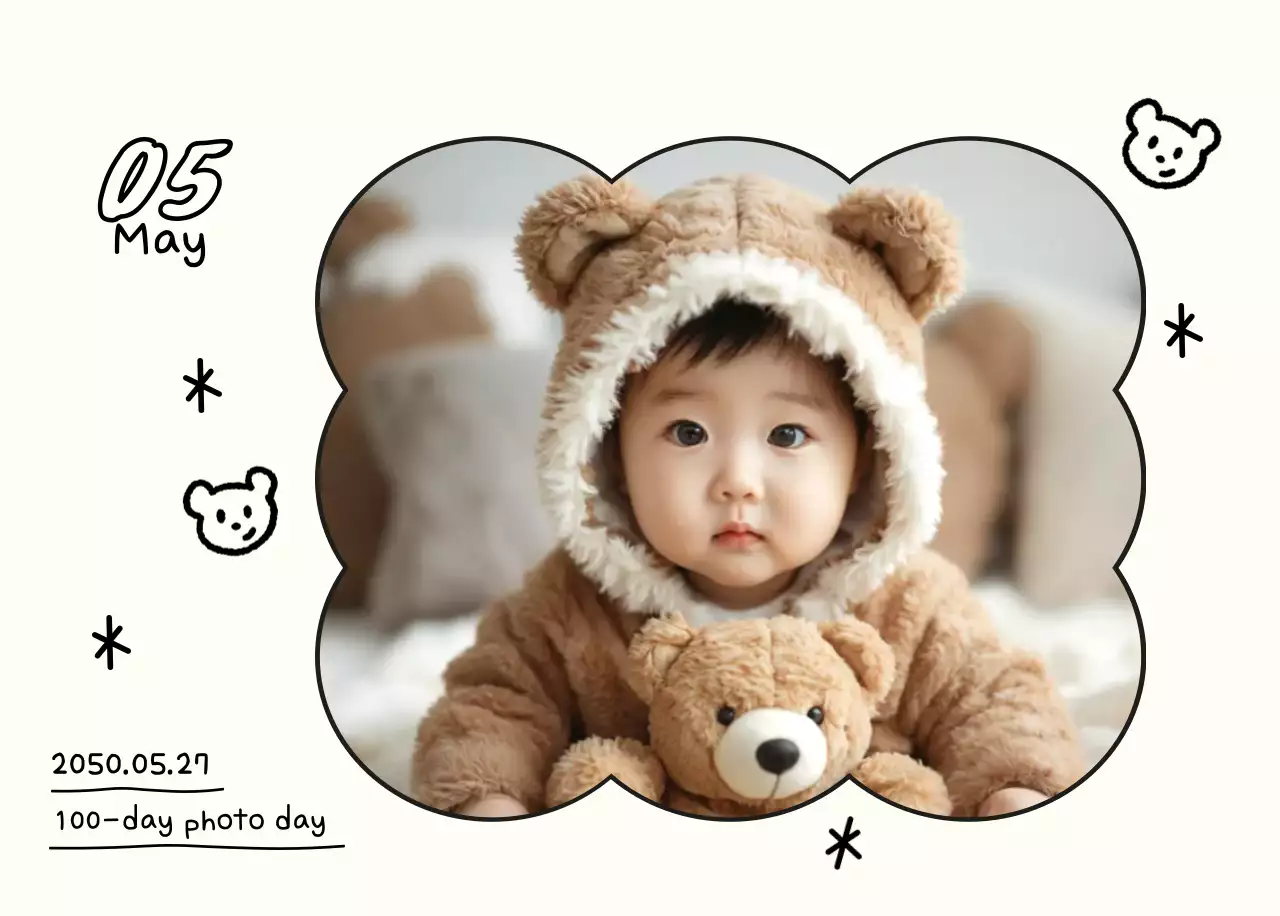 Kalender foto Tahun Baru yang lucu