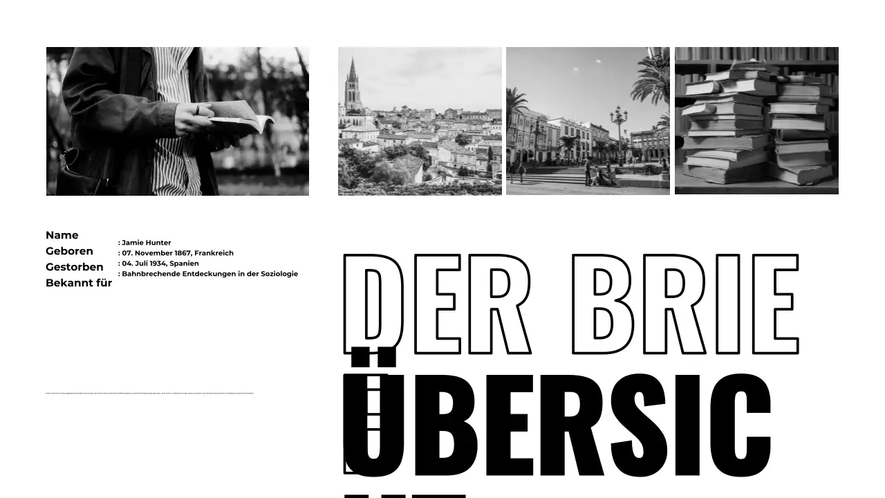 Schwarz-Weiß-Biographie Präsentation