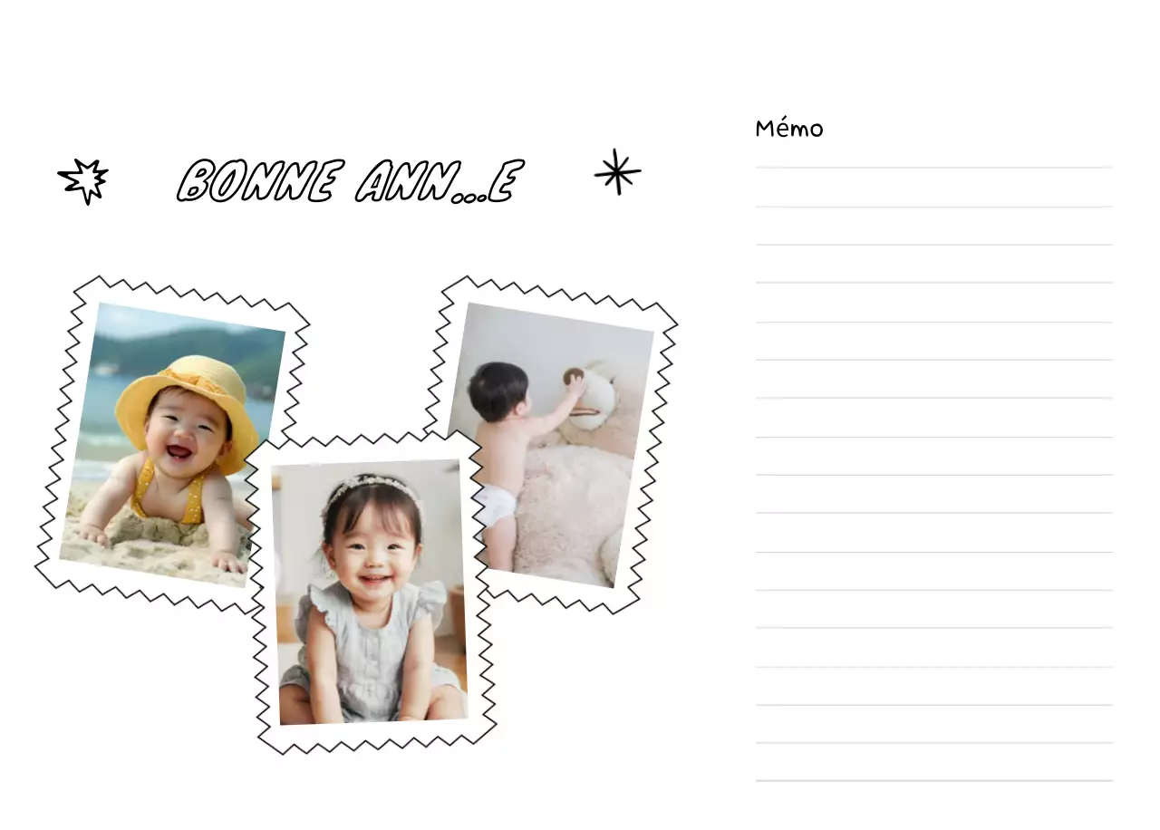 Agenda du Nouvel An blanc et joli