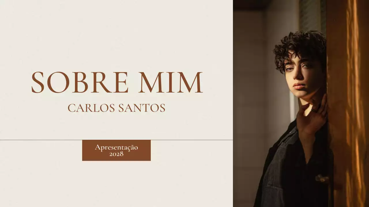 Apresentação "Sobre mim" bege e elegante