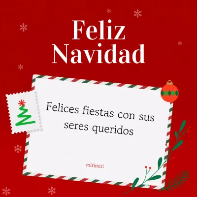 Tarjeta de Navidad Roja Simple