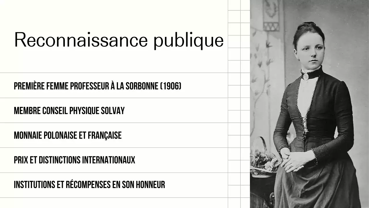 Explorer la vie de Marie Curie Simple Black Beige Presentation