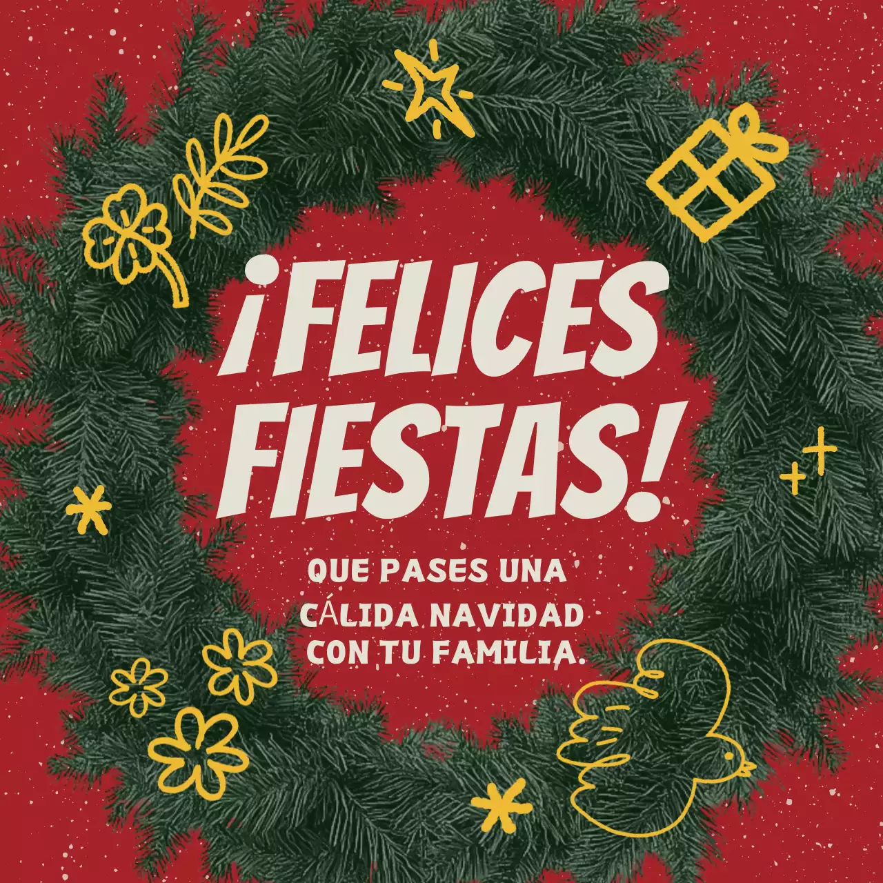 Felicitación navideña retro roja