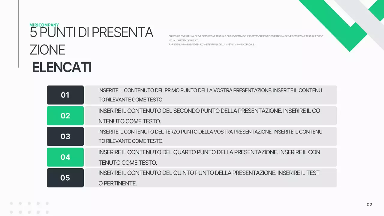 Un semplice business plan in bianco e verde