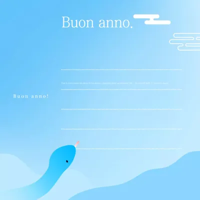 Semplici auguri di buon anno in azzurro