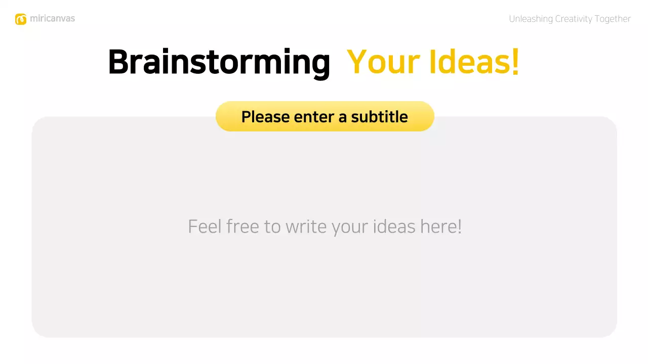 Yellow Modern Brainstorming Presentation