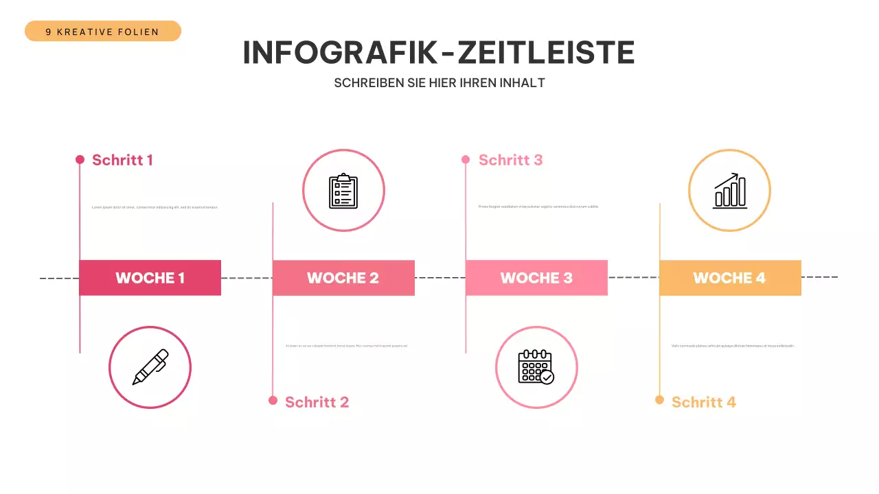 Orange Moderne Zeitleiste Infografik Präsentation