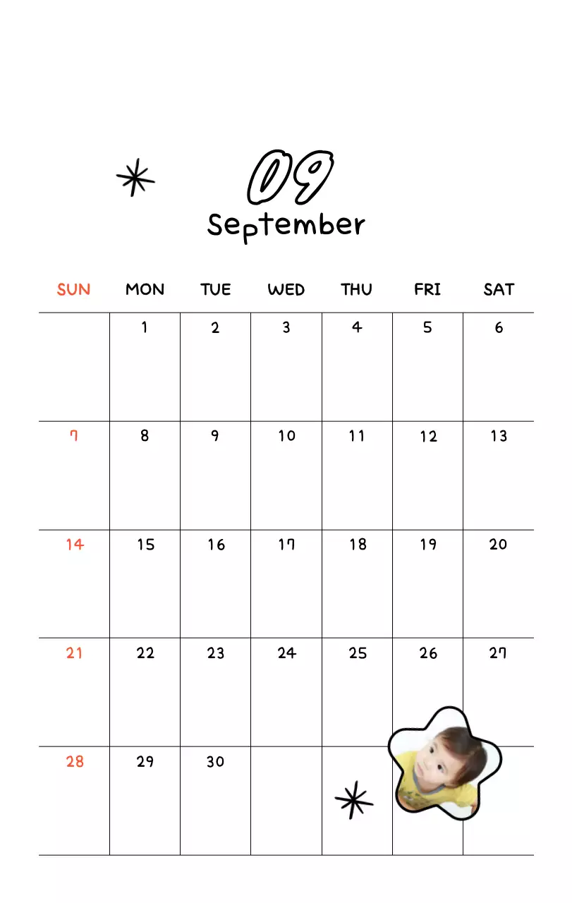 かわいい新年フォトカレンダー