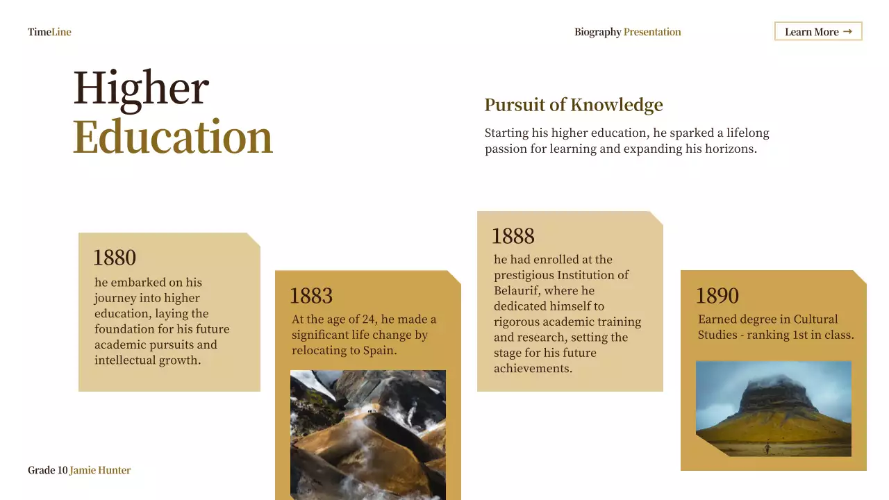 Beige Classic Biography Presentation