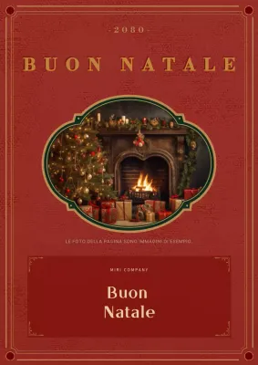 Biglietto di Natale rosso classico