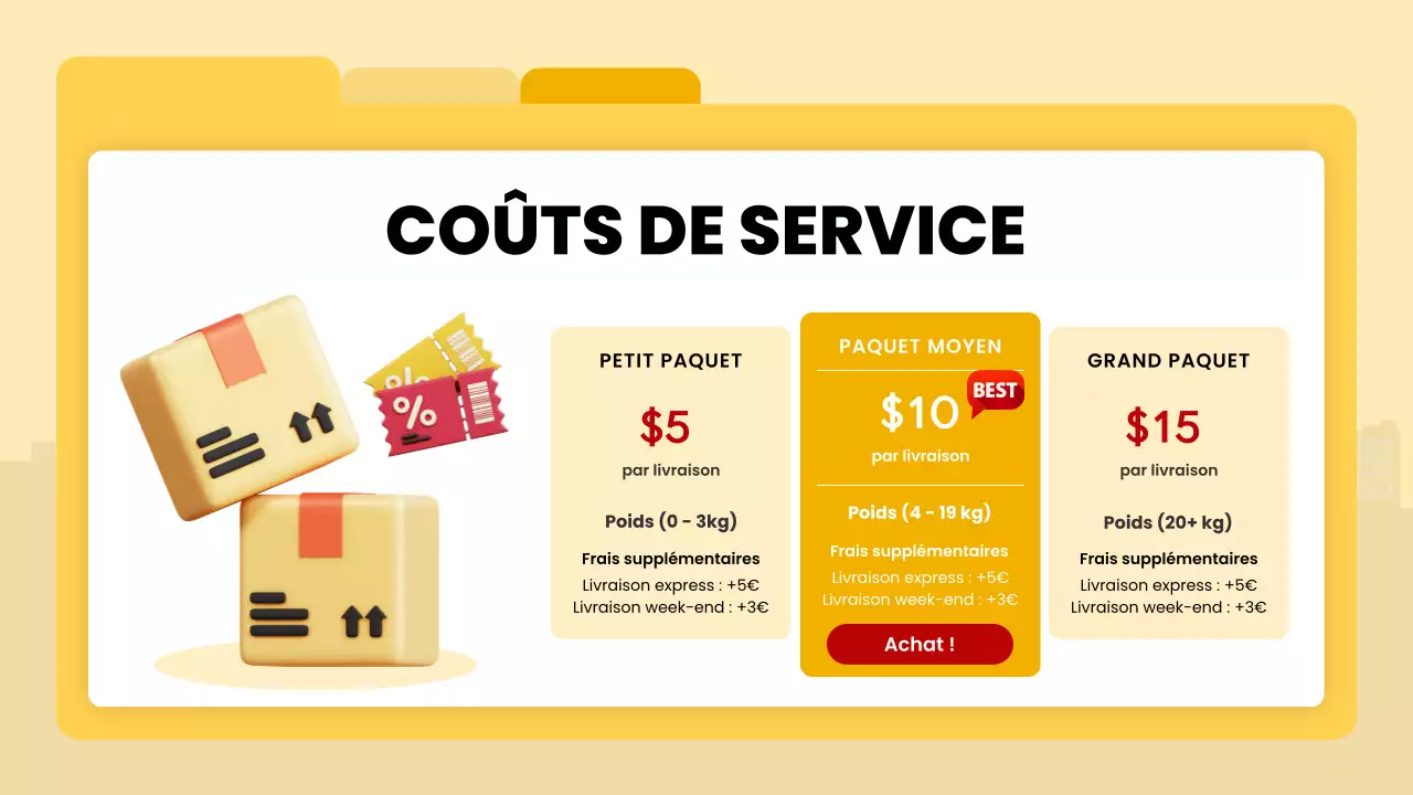 annonce de livraison moderne jaune