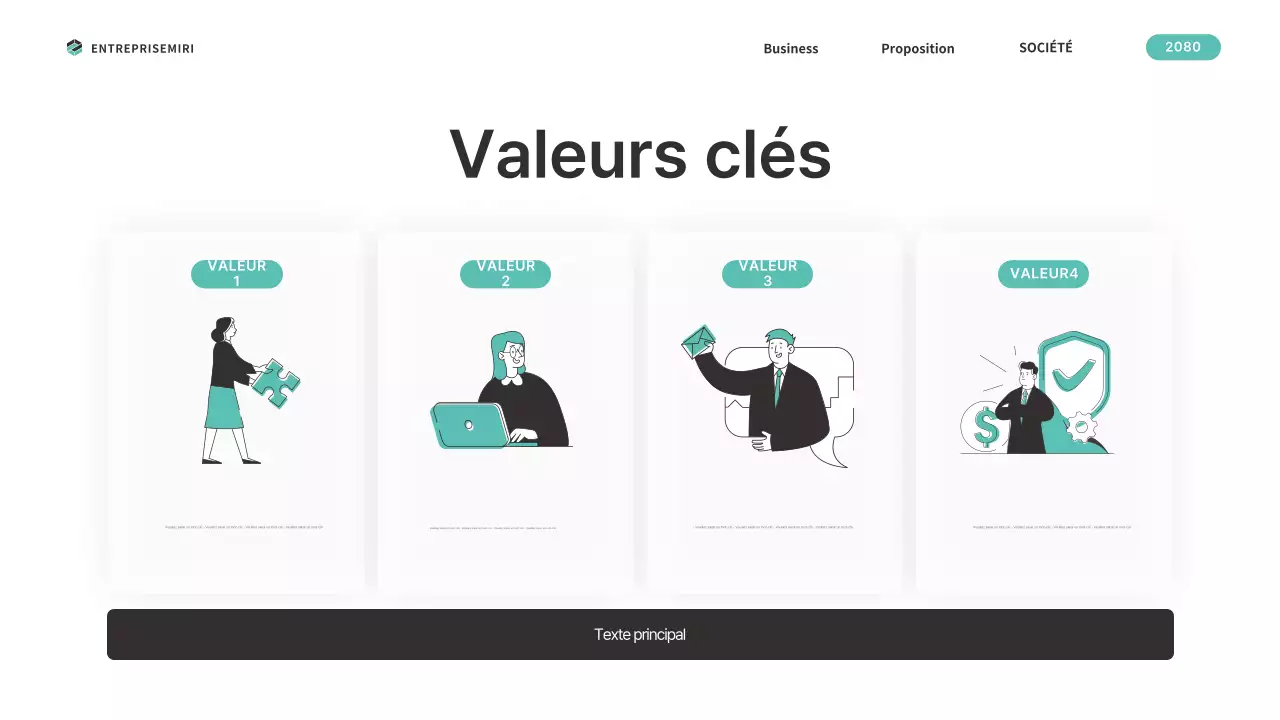 Un plan d'affaires simple, couleur menthe