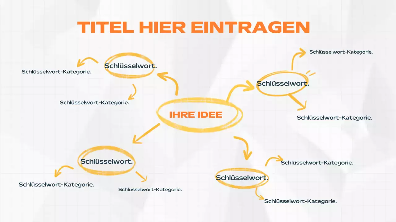 orange modernes Brainstorming-Dokument