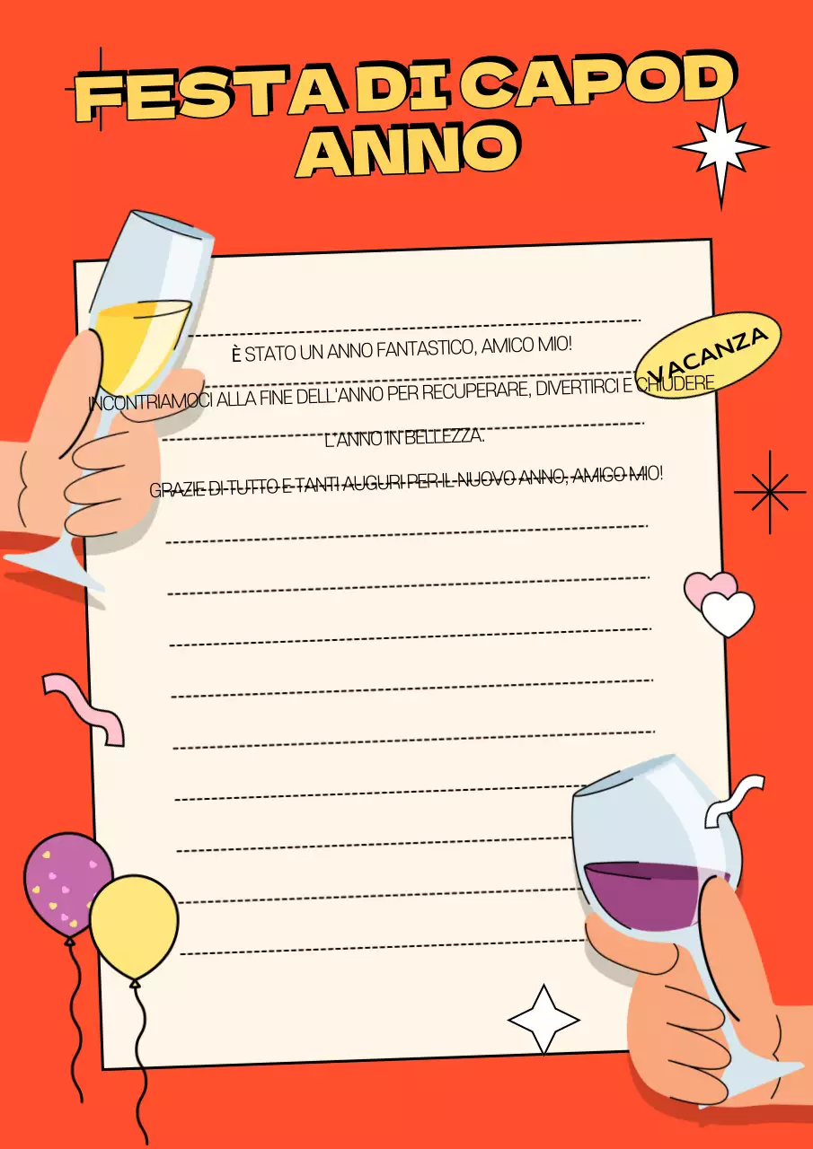 Cartolina di Capodanno Orange Pop