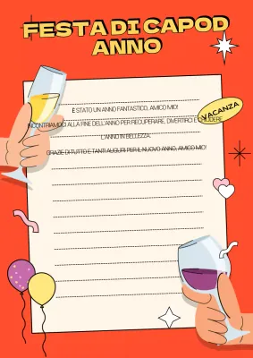 Cartolina di Capodanno Orange Pop