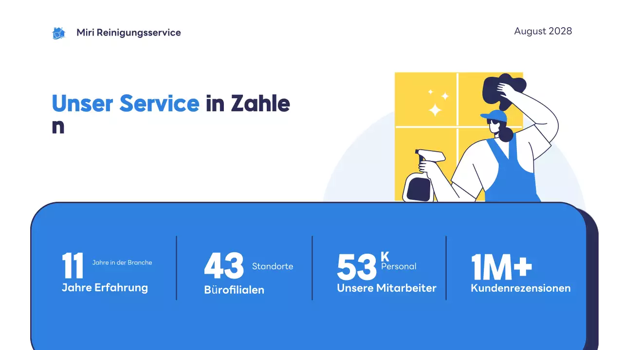 blue modern Reinigungsservice Einführung