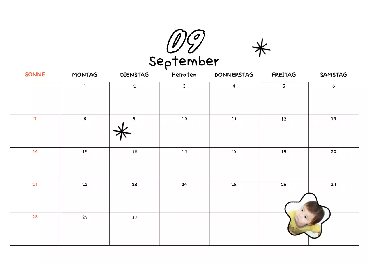 Niedlicher Neujahrs-Fotokalender