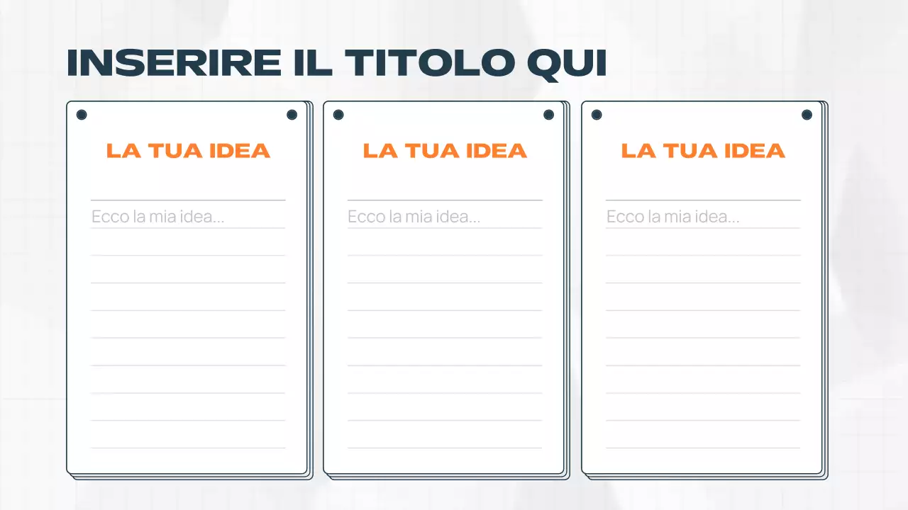 documento di brainstorming moderno arancione