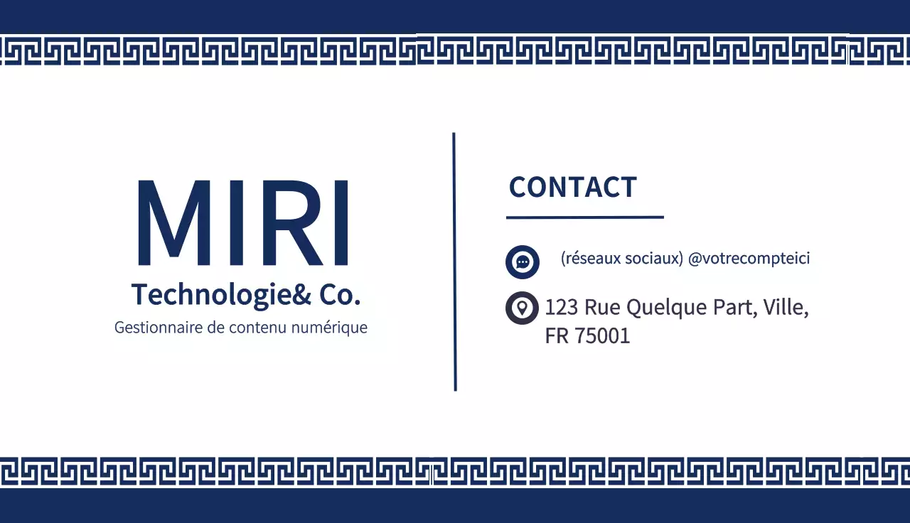 carte de visite personnelle gestionnaire de contenu numérique