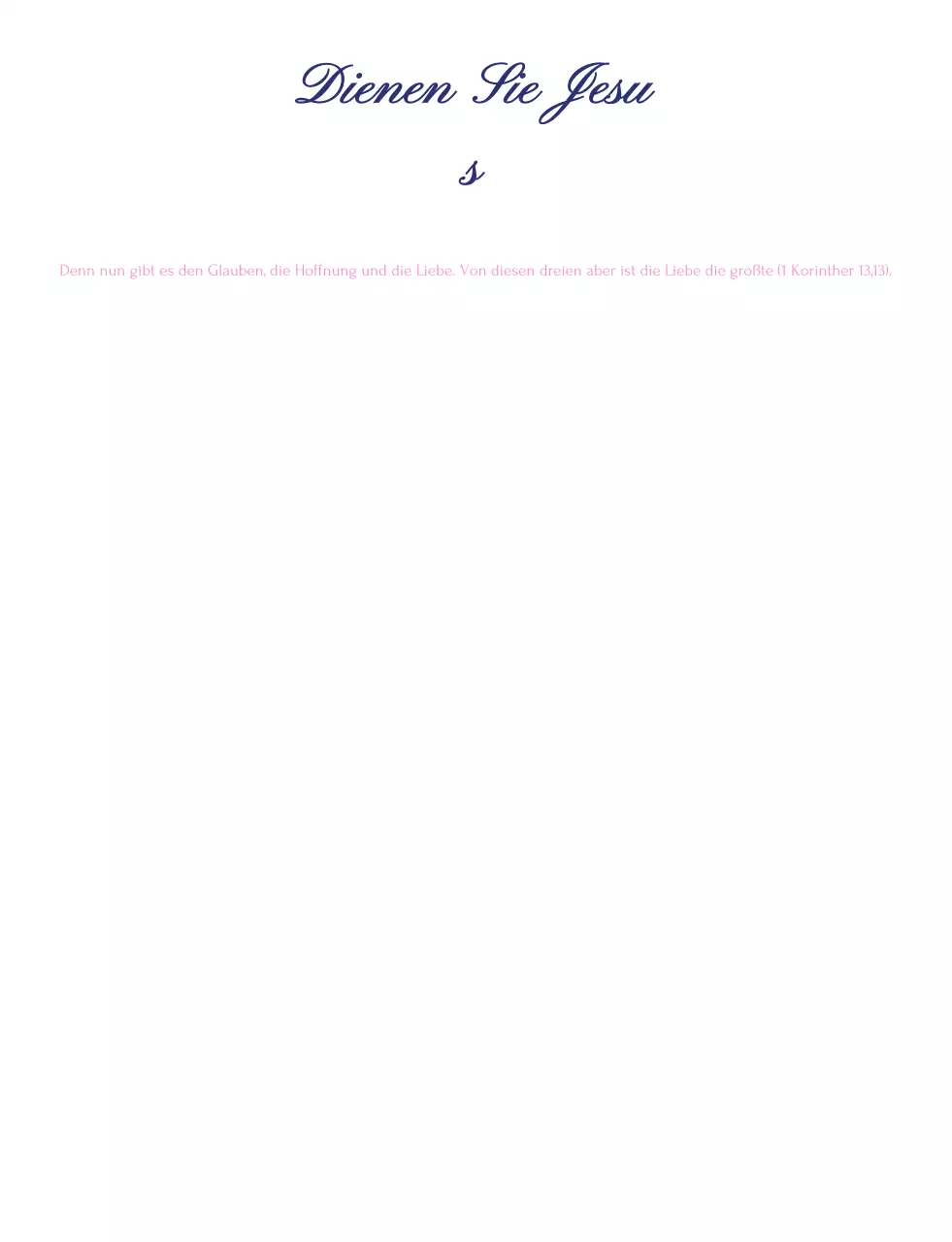 Weißer einfacher Kirchenschriftzug