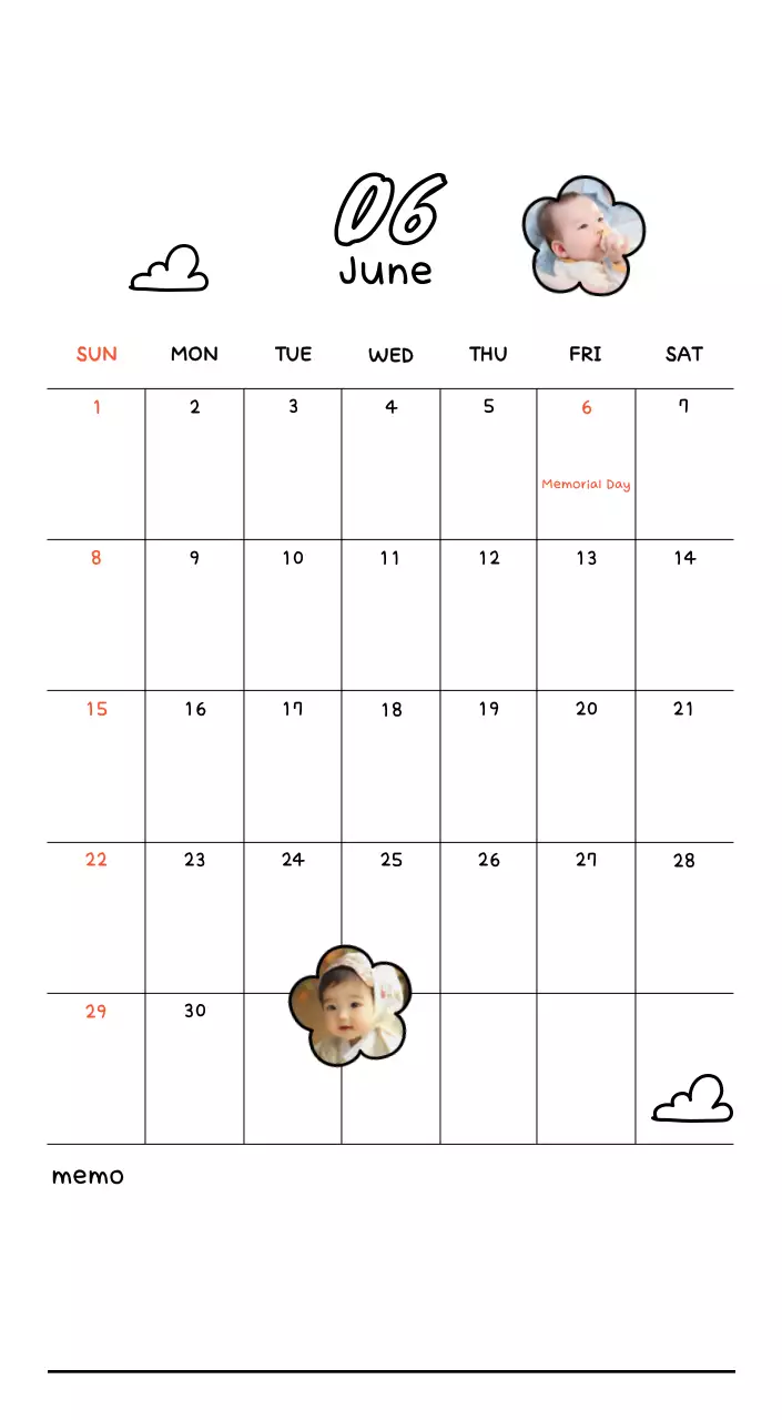 Adorable photo calendar