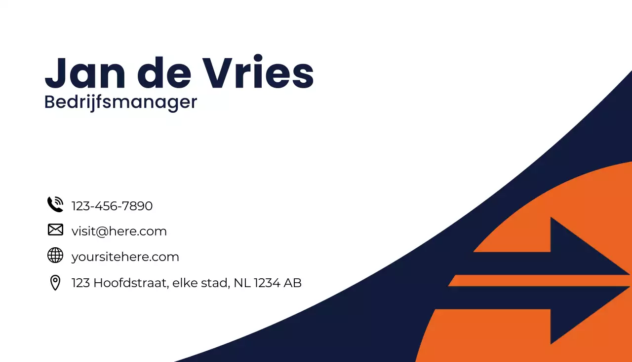 Oranje modern visitekaartje