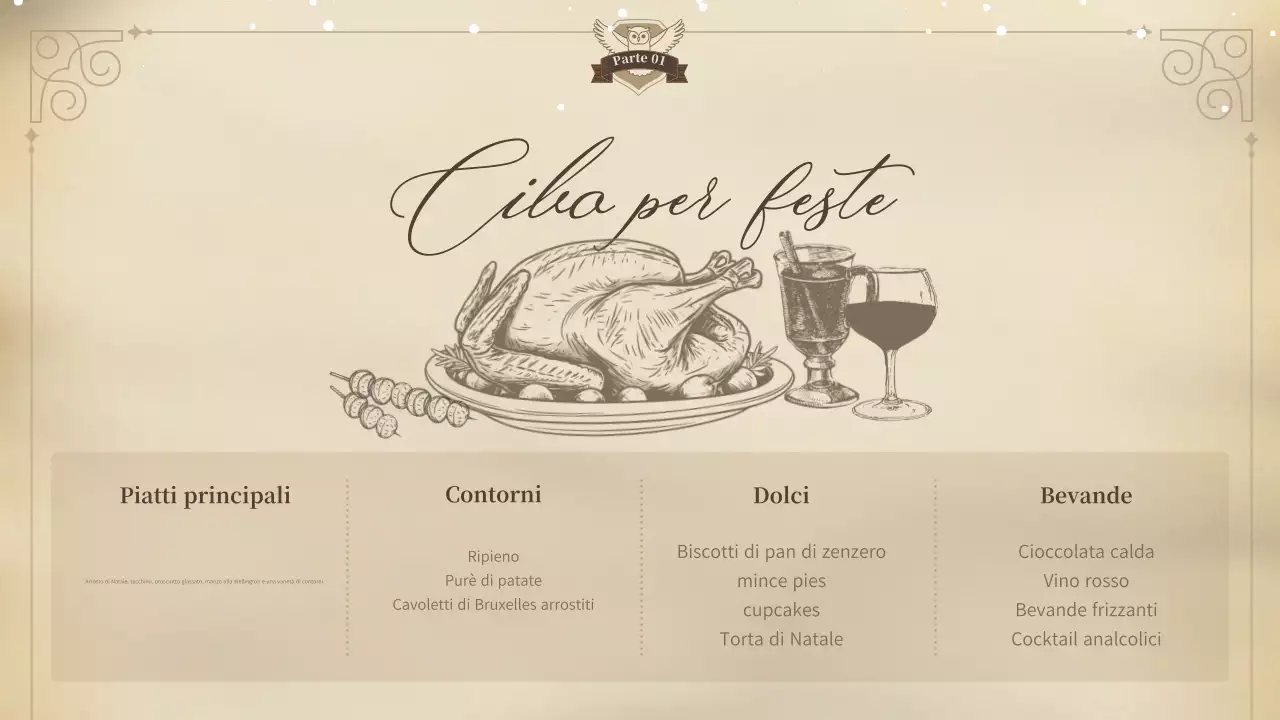 Invito natalizio classico beige