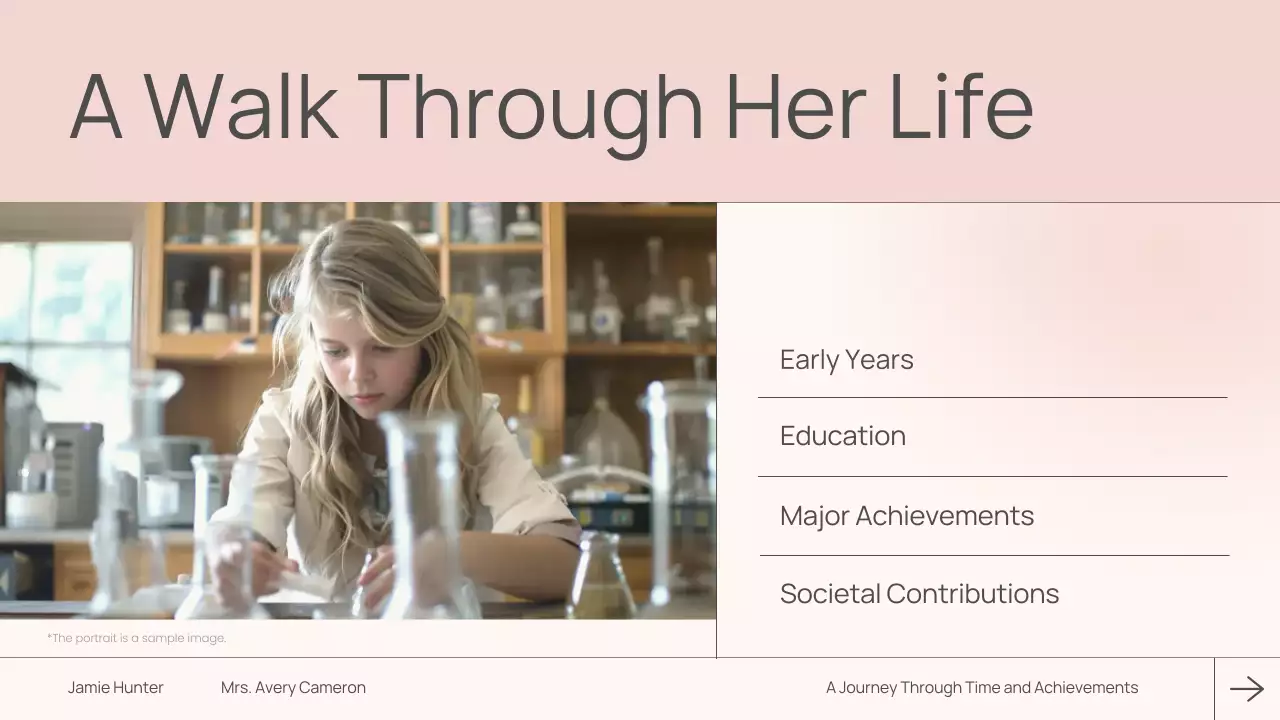 Pink Simple Biography Presentation