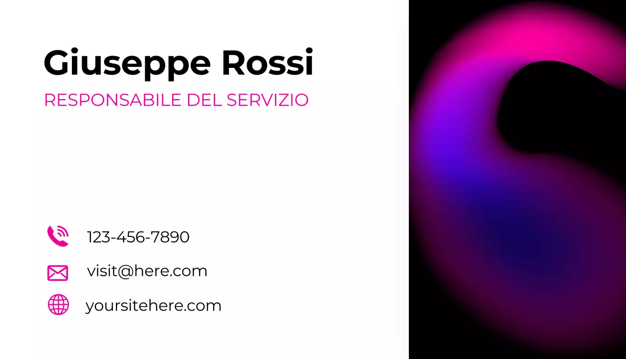 biglietto da visita moderno rosa