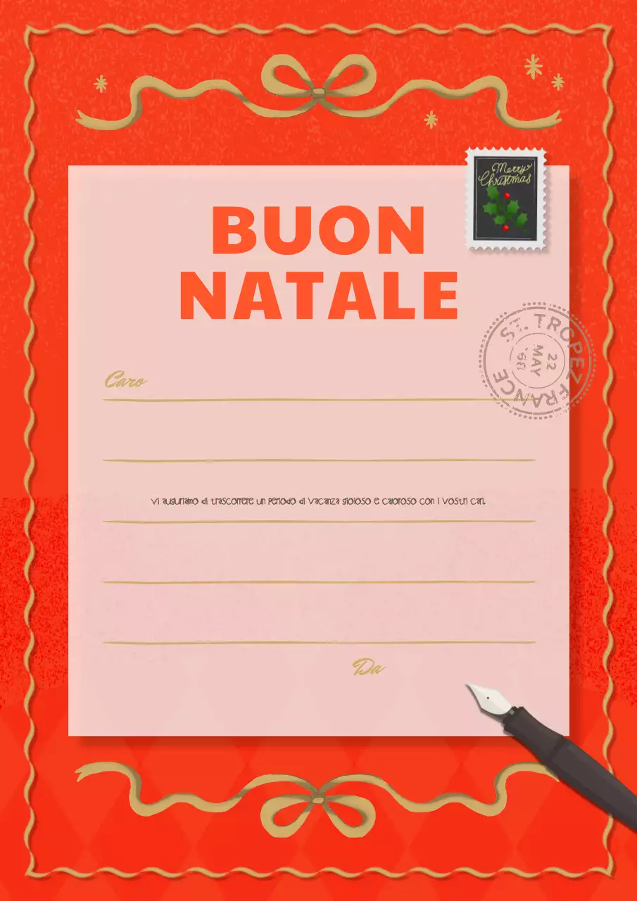 Biglietto di Natale rosso vintage